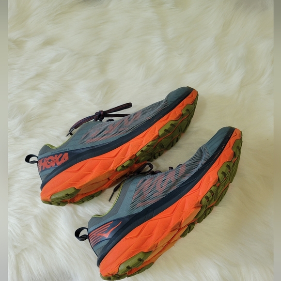 Hoka Men's Athletic Shoes in Gray and Orange - Picture 8 of 9